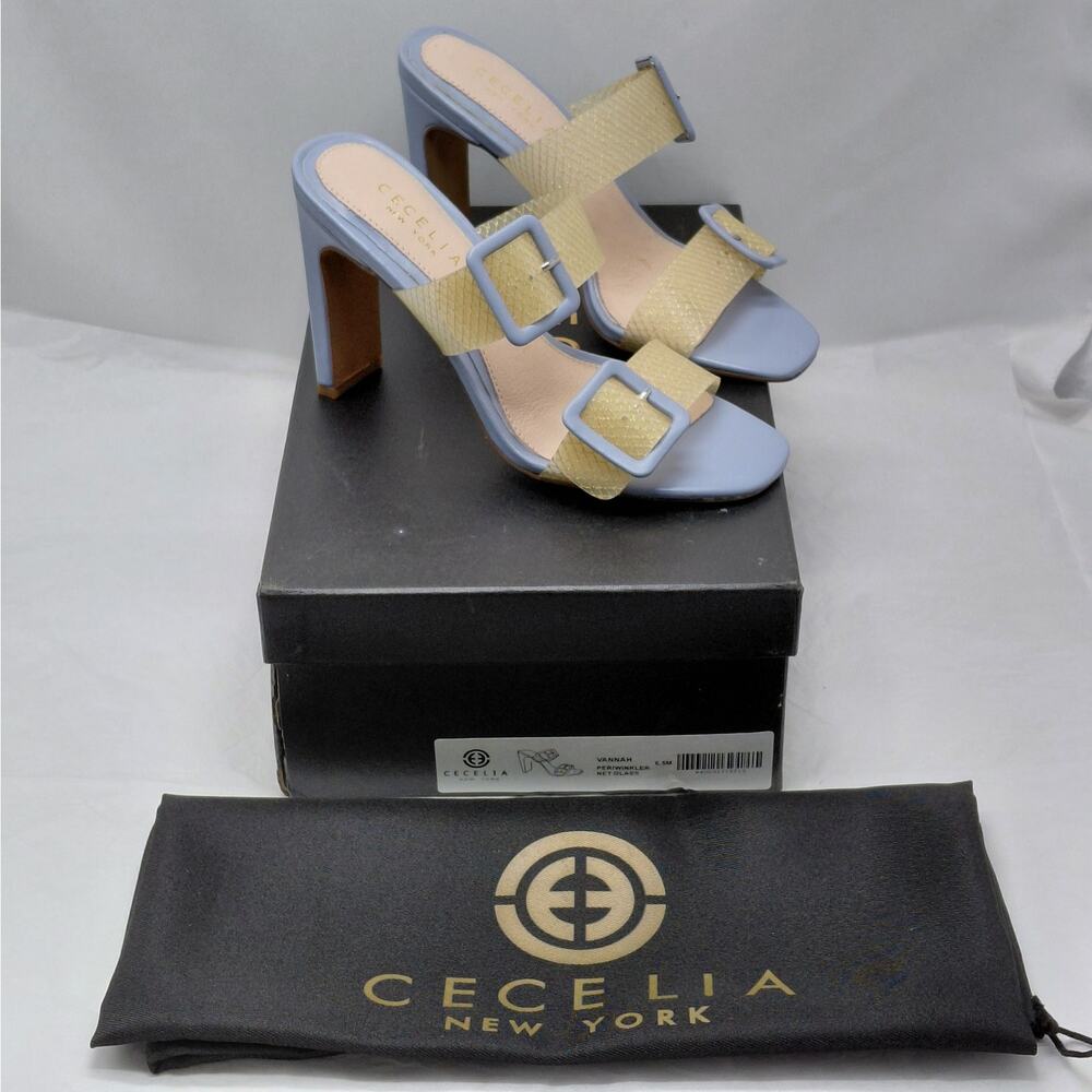 Cecelia NY Womens Heels Size 6.5 Blue Heels Dress Sandal Coquette Party Feminine